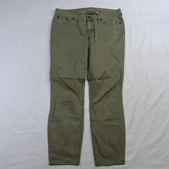 J.CREW 28 Skinny Olive Green Brushed Stretch Denim Jeans - Picture 1 of 7